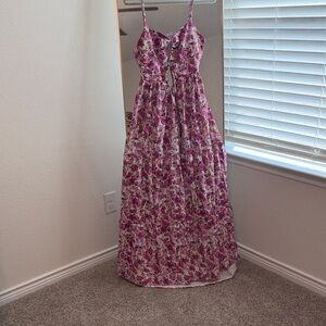 Floral Pink Maxi Dress